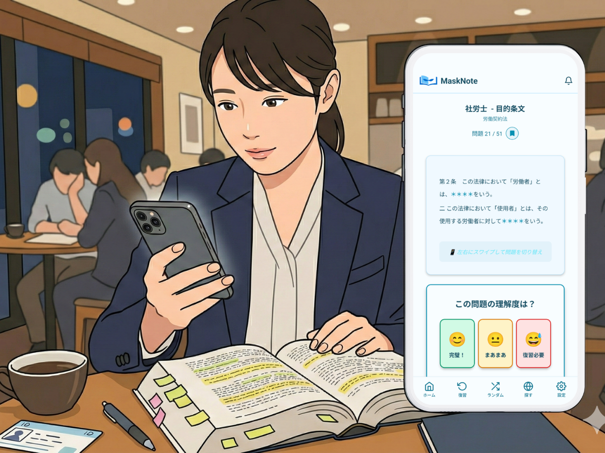 社労士のスキマ学習イメージ